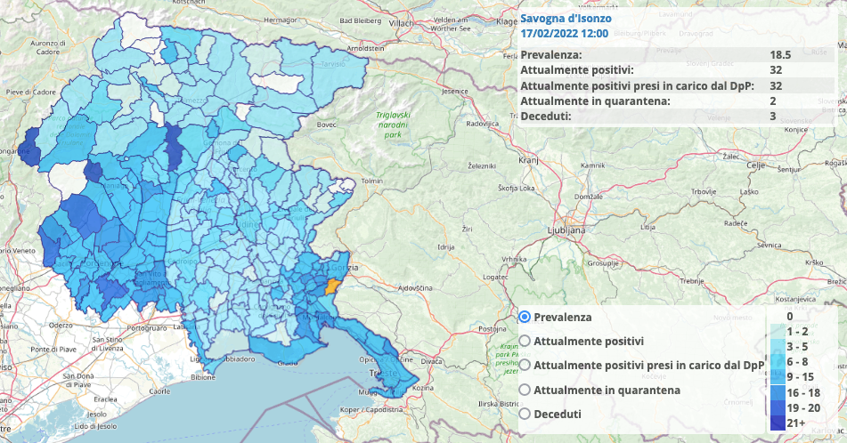 Immagine per Covid-19, Savogna registra la prevalenza di casi più alta in provincia